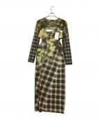 MAISON SPECIALメゾンスペシャル）の古着「Bolero Set Flower Print Dress」｜グリーン×ブラウン