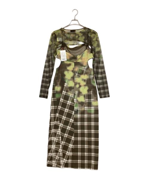 MAISON SPECIAL（メゾンスペシャル）MAISON SPECIAL (メゾンスペシャル) Bolero Set Flower Print Dress グリーン×ブラウン サイズ:38の古着・服飾アイテム