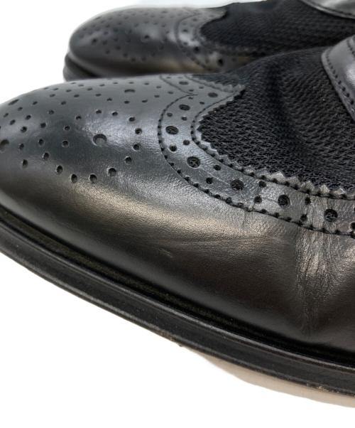 ALEXANDER McQUEEN（アレキサンダーマックイーン）ALEXANDER McQUEEN (アレキサンダーマックイーン) メッシュ切替ウィングチップシューズ ブラック サイズ:SIZE43の古着・服飾アイテム