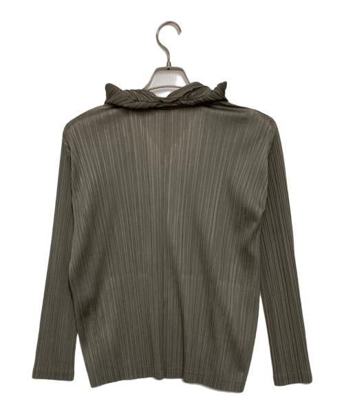 PLEATS PLEASE（プリーツプリーズ）PLEATS PLEASE (プリーツプリーズ) プリーツジャケットパターンカーディガン ベージュ サイズ:3の古着・服飾アイテム