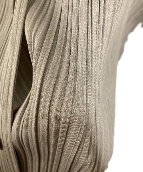 PLEATS PLEASE（プリーツプリーズ）PLEATS PLEASE (プリーツプリーズ) プリーツジャケットパターンカーディガン ベージュ サイズ:3の古着・服飾アイテム