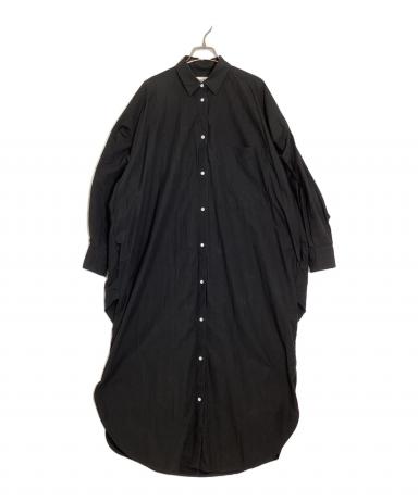 中古・古着通販】ENFOLD (エンフォルド) LONG-SHIRT-DRESS ブラック