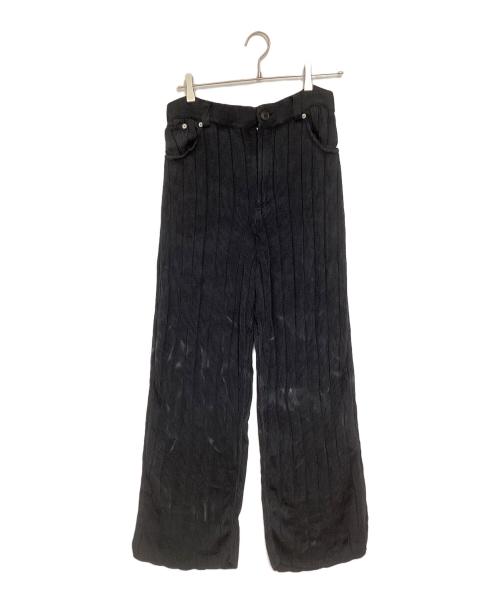 BALENCIAGA（バレンシアガ）BALENCIAGA (バレンシアガ) SILK RIBBED BAGGY PANTS ブラック サイズ:Sの古着・服飾アイテム