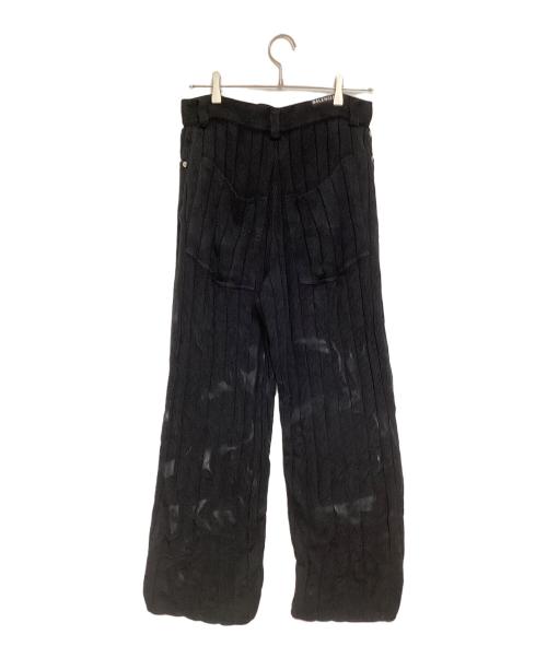 BALENCIAGA（バレンシアガ）BALENCIAGA (バレンシアガ) SILK RIBBED BAGGY PANTS ブラック サイズ:Sの古着・服飾アイテム