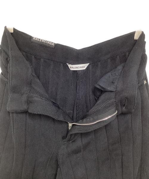 BALENCIAGA（バレンシアガ）BALENCIAGA (バレンシアガ) SILK RIBBED BAGGY PANTS ブラック サイズ:Sの古着・服飾アイテム