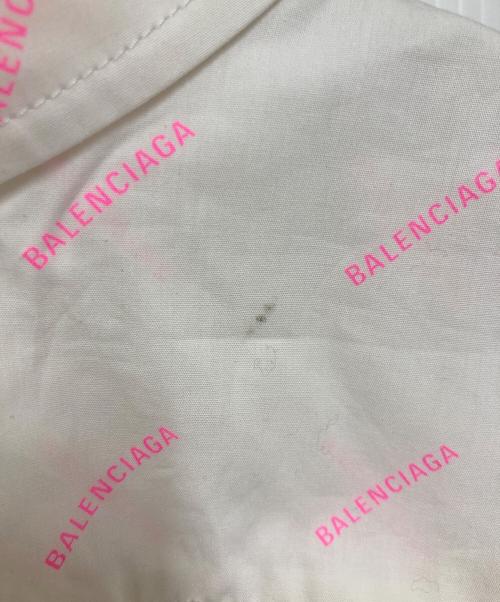 BALENCIAGA（バレンシアガ）BALENCIAGA (バレンシアガ) ロゴプリントポプリンプルオーバー ホワイト×ピンク サイズ:36の古着・服飾アイテム