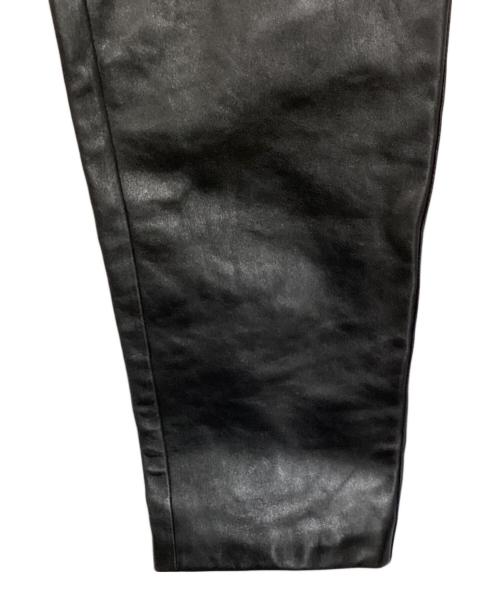 GUCCI（グッチ）GUCCI (グッチ) カウレザーテーパードトラウザー ブラック サイズ:42の古着・服飾アイテム