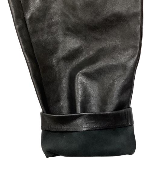 GUCCI（グッチ）GUCCI (グッチ) カウレザーテーパードトラウザー ブラック サイズ:42の古着・服飾アイテム