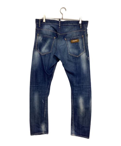 DSQUARED2（ディースクエアード）DSQUARED2 (ディースクエアード) ダメージ加工デニムパンツ インディゴ サイズ:52の古着・服飾アイテム