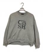 MAISON SPECIALメゾンスペシャル）の古着「クラッシュドロゴスタッドスウェットシャツ」｜グレー
