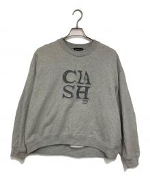 MAISON SPECIAL（メゾンスペシャル）の古着「クラッシュドロゴスタッドスウェットシャツ」｜グレー