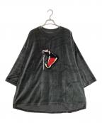TIGHTBOOTH PRODUCTIONタイトブースプロダクション）の古着「BITE VELOUR 3/4 SLEEVE TEE/バイト ベロア スリークォーター スリーブティー」｜グレー