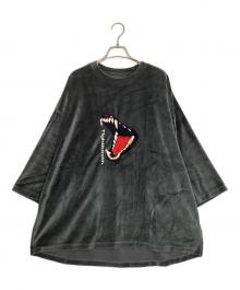TIGHTBOOTH PRODUCTION（タイトブースプロダクション）の古着「BITE VELOUR 3/4 SLEEVE TEE/バイト ベロア スリークォーター スリーブティー」｜グレー