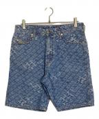 DIESELディーゼル）の古着「D-Willoh all over logo shorts」｜スカイブルー