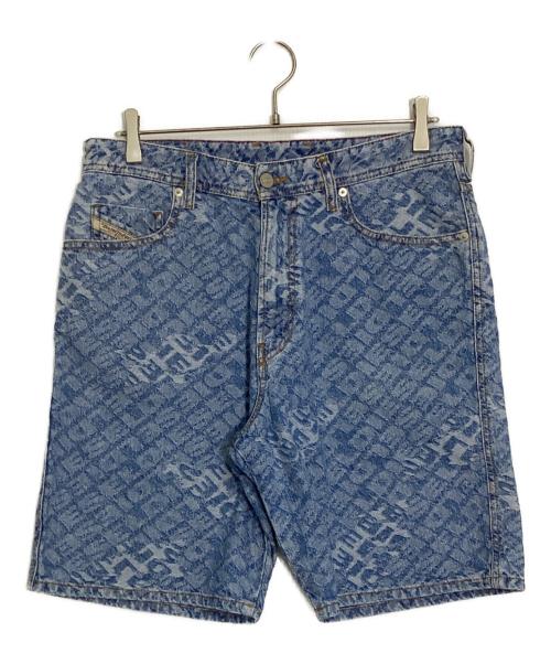 DIESEL（ディーゼル）DIESEL (ディーゼル) D-Willoh all over logo shorts スカイブルー サイズ:30の古着・服飾アイテム