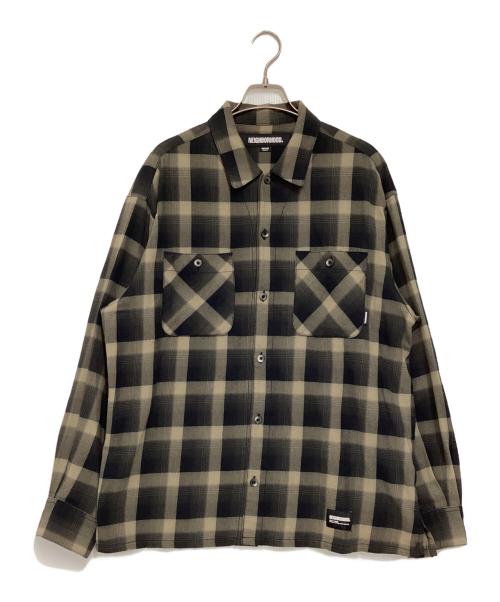 NEIGHBORHOOD（ネイバーフッド）NEIGHBORHOOD (ネイバーフッド) HALF HOMBRE CHECK SHIRT ブラウン サイズ:Mの古着・服飾アイテム
