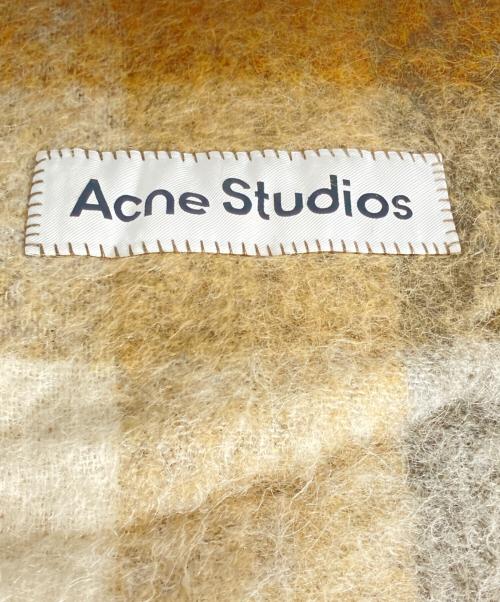 Acne studios（アクネ ストゥディオズ）ACNE STUDIOS (アクネ ストゥディオズ) モヘアチェックスカーフ ベージュ×グレーの古着・服飾アイテム
