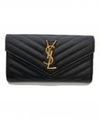 Saint Laurent Parisサンローランパリ）の古着「マトラッセ ラージ フラップウォレット」｜ブラック