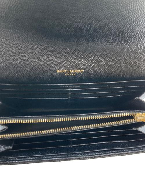 Saint Laurent Paris（サンローランパリ）Saint Laurent Paris (サンローランパリ) マトラッセ ラージ フラップウォレット ブラックの古着・服飾アイテム