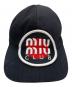 MIU MIU (ミュウミュウ) MIUMIU CLUB LOGO BASEBALL CAP ブラック：18000円