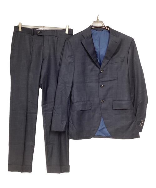 azabu tailor（アザブテーラー）azabu tailor (アザブテーラー) LORO PIANA (ロロピアーナ) 段返り3B セットアップスーツ ネイビー サイズ:42Aの古着・服飾アイテム