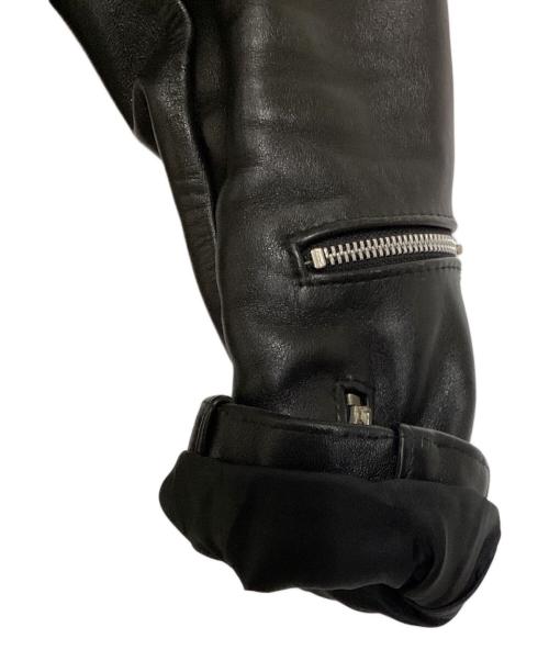 666 LEATHER WEAR（666レザーウェア）666 LEATHER WEAR (666レザーウェア) サイドベルト ライダースジャケット -ロング- ブラック サイズ:36の古着・服飾アイテム