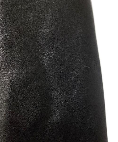 666 LEATHER WEAR（666レザーウェア）666 LEATHER WEAR (666レザーウェア) サイドベルト ライダースジャケット -ロング- ブラック サイズ:36の古着・服飾アイテム