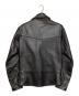 666 LEATHER WEAR (666レザーウェア) サイドベルト ライダースジャケット -ロング- ブラック サイズ:36：55000円