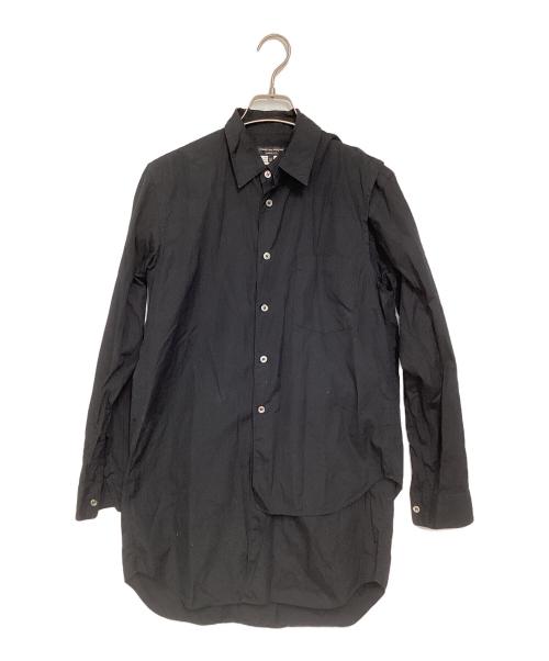 COMME des GARCONS HOMME PLUS（コムデギャルソンオムプリュス）COMME des GARCONS HOMME PLUS (コムデギャルソンオムプリュス) レイヤードデザインシャツ ブラック サイズ:XSの古着・服飾アイテム