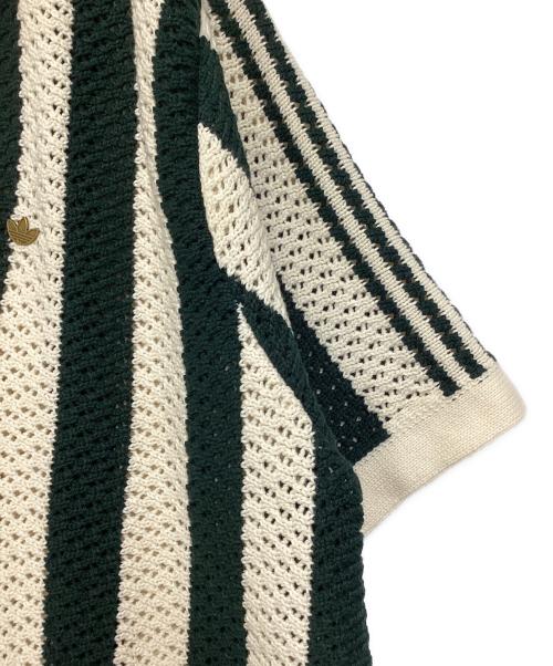 adidas（アディダス）adidas (アディダス) CLOT (クロット) CLOT PIQUE POLO BY EDISON CHEN / クロット ピケポロ バイ エディソンチャン ベージュ×グリーン サイズ:３XLの古着・服飾アイテム