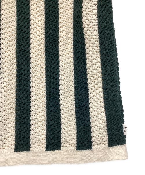 adidas（アディダス）adidas (アディダス) CLOT (クロット) CLOT PIQUE POLO BY EDISON CHEN / クロット ピケポロ バイ エディソンチャン ベージュ×グリーン サイズ:３XLの古着・服飾アイテム