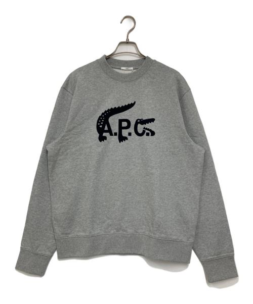 LACOSTE（ラコステ）LACOSTE (ラコステ) A.P.C. (アーペーセー) コラボロゴスウェット グレー サイズ:Ｌ 未使用品の古着・服飾アイテム