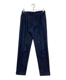 IGARASHI TROUSERS×BEAMS F（イガラシ トラウザーズ×ビームスエフ）の古着「タックテーパードデニムパンツ」｜インディゴ