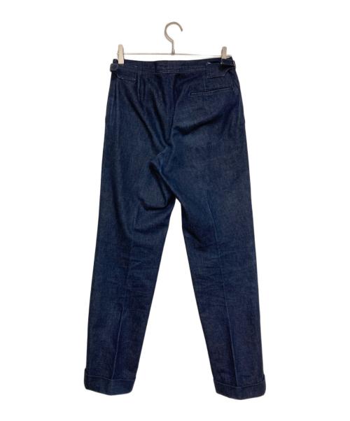 IGARASHI TROUSERS（イガラシ トラウザーズ）IGARASHI TROUSERS (イガラシ トラウザーズ) BEAMS F (ビームスエフ) タックテーパードデニムパンツ インディゴ サイズ:46の古着・服飾アイテム