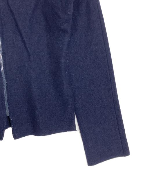 yohji yamamoto+noir（ヨウジヤマモトプリュスノアール）yohji yamamoto+noir (ヨウジヤマモトプリュスノアール) ジップアップ ウールニット タイトブルゾン ネイビー サイズ:3の古着・服飾アイテム