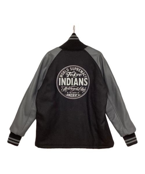 Tokyo Indians（トウキョウインディアンズ）Tokyo Indians (トウキョウインディアンズ) Original Sport Varsity Jacket 2 ブラック×チャコール サイズ:XLの古着・服飾アイテム