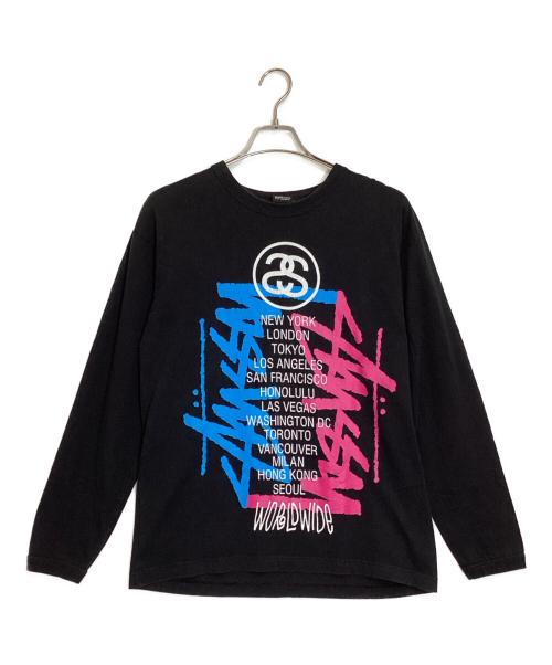 stussy（ステューシー）stussy (ステューシー) L/S World Tour TEE/ロングスリーブ ワールドツアー ティー ブラック サイズ:Ｍの古着・服飾アイテム