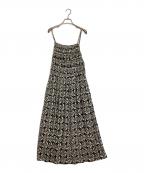 sara mallikaサラマリカ）の古着「Cotton Lurex Ripple Print Cami Dress」｜ブラック×アイボリー