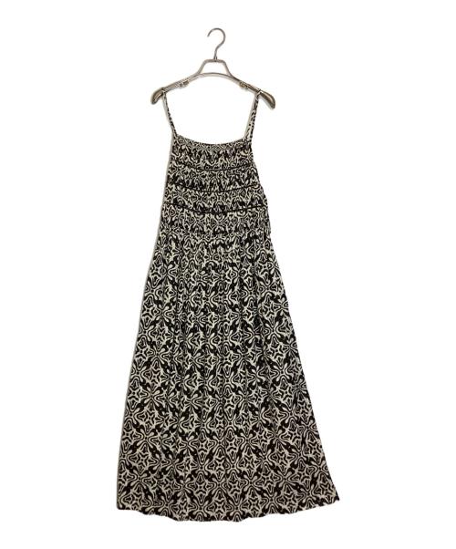 sara mallika（サラマリカ）sara mallika (サラマリカ) Cotton Lurex Ripple Print Cami Dress ブラック×アイボリー サイズ:不明の古着・服飾アイテム