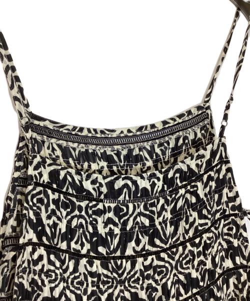 sara mallika（サラマリカ）sara mallika (サラマリカ) Cotton Lurex Ripple Print Cami Dress ブラック×アイボリー サイズ:不明の古着・服飾アイテム
