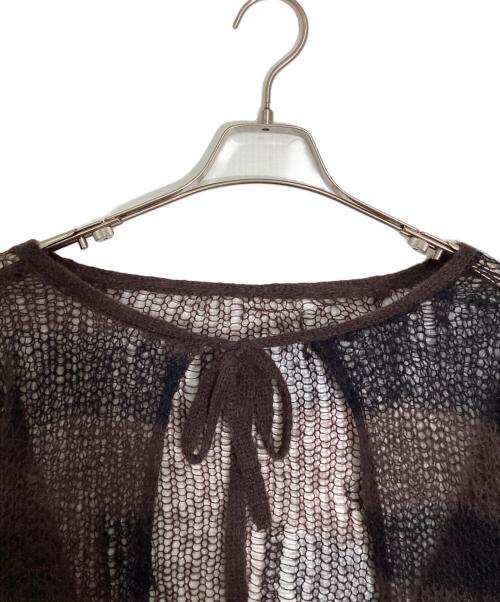 soduk（スドーク）soduk (スドーク) patchwork knit cardigan/パッチワーク ニット カーディガン ブルー×ブラウン サイズ:不明の古着・服飾アイテム