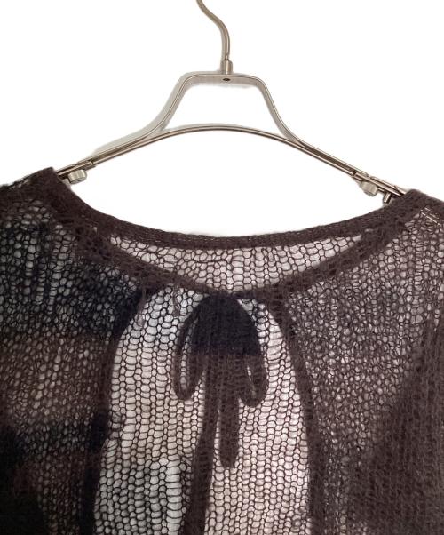 soduk（スドーク）soduk (スドーク) patchwork knit cardigan/パッチワーク ニット カーディガン ブルー×ブラウン サイズ:不明の古着・服飾アイテム
