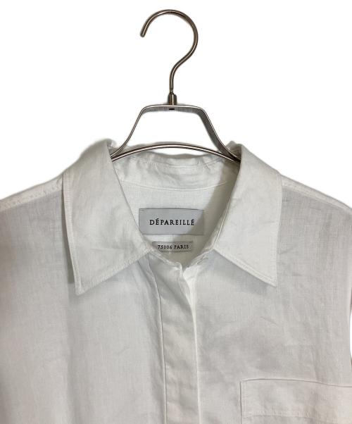 DEPAREILLE（デパリエ）DEPAREILLE (デパリエ) L/S リネン サイドスリット 比翼シャツ ホワイト サイズ:38の古着・服飾アイテム