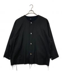 ISSUE THINGS（イシューシングス）の古着「ノーカラータックスリーブジャケット」｜ブラック