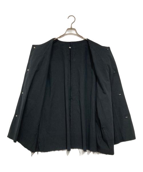 ISSUE THINGS（イシューシングス）ISSUE THINGS (イシューシングス) ノーカラータックスリーブジャケット ブラック サイズ:freeの古着・服飾アイテム