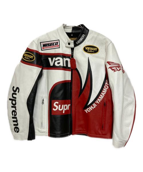 SUPREME（シュプリーム）SUPREME (シュプリーム) YOHJI YAMAMOTO (ヨウジヤマモト) VANSON LEATHERS (ヴァンソン レザーズ) Split Jacket スプリットジャケット ホワイト サイズ:Lの古着・服飾アイテム