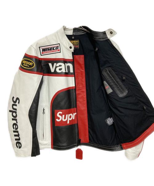 SUPREME（シュプリーム）SUPREME (シュプリーム) YOHJI YAMAMOTO (ヨウジヤマモト) VANSON LEATHERS (ヴァンソン レザーズ) Split Jacket スプリットジャケット ホワイト サイズ:Lの古着・服飾アイテム