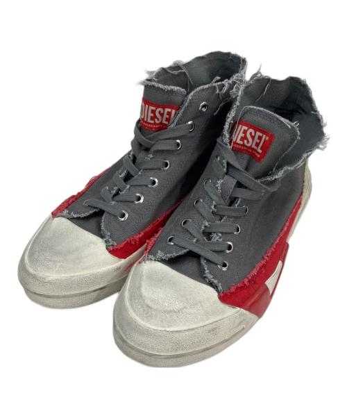 DIESEL（ディーゼル）DIESEL (ディーゼル) S-D-VERSE-MIDハイカットスニーカー グレー サイズ:US8.5の古着・服飾アイテム