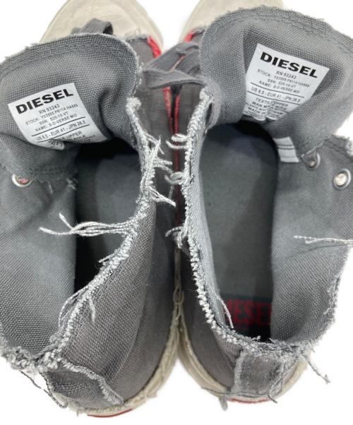 DIESEL（ディーゼル）DIESEL (ディーゼル) S-D-VERSE-MIDハイカットスニーカー グレー サイズ:US8.5の古着・服飾アイテム