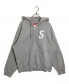 SUPREMEシュプリーム）の古着「s logo hooded sweatshirt/ロゴフーデッドパーカー」｜グレー
